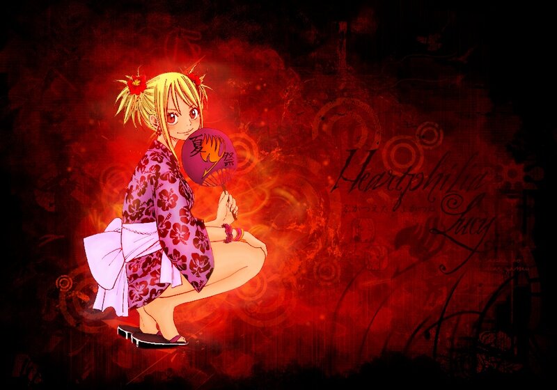 Lucy Heartfilia in summer kimono