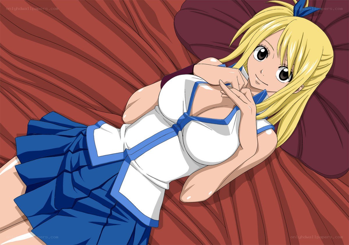 Lucy Heartfilia lying on bed
