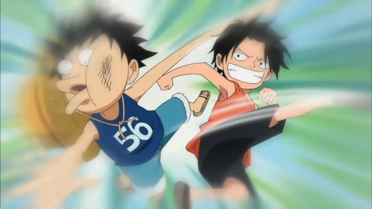 Luffy and Ace in action