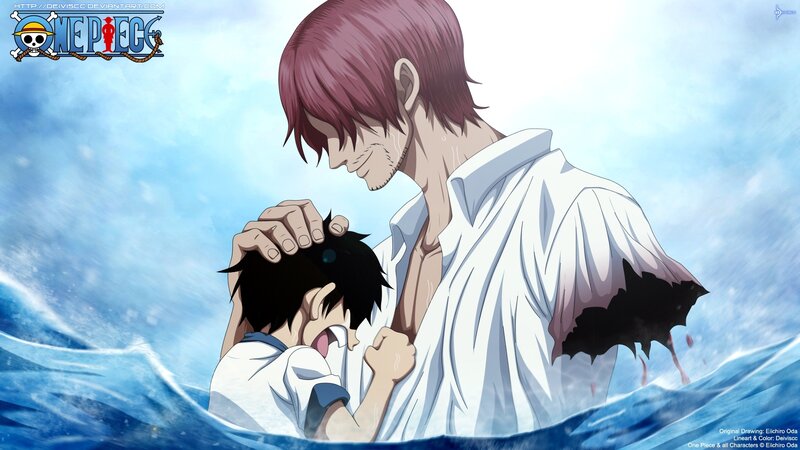 Luffy and Ace in the ocean