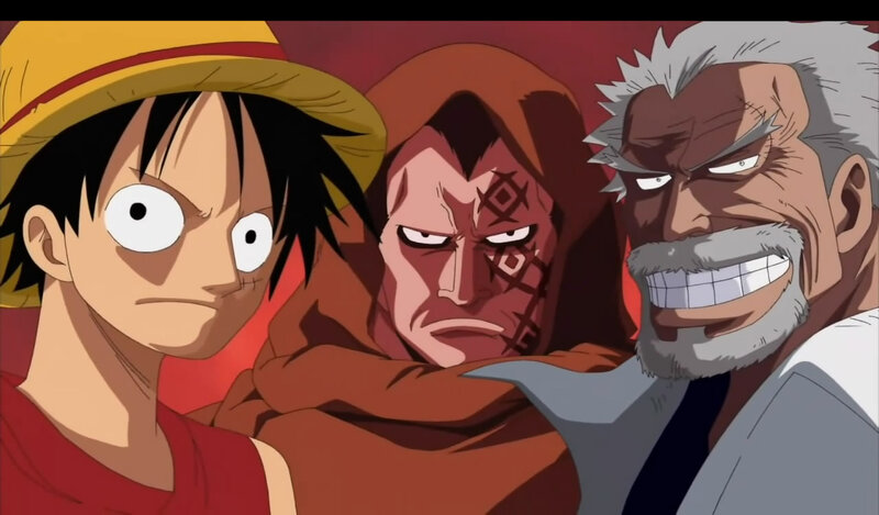 Luffy and allies in tense moment