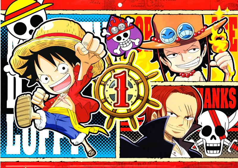 Luffy and Crew — Red, Energetic, Anime
