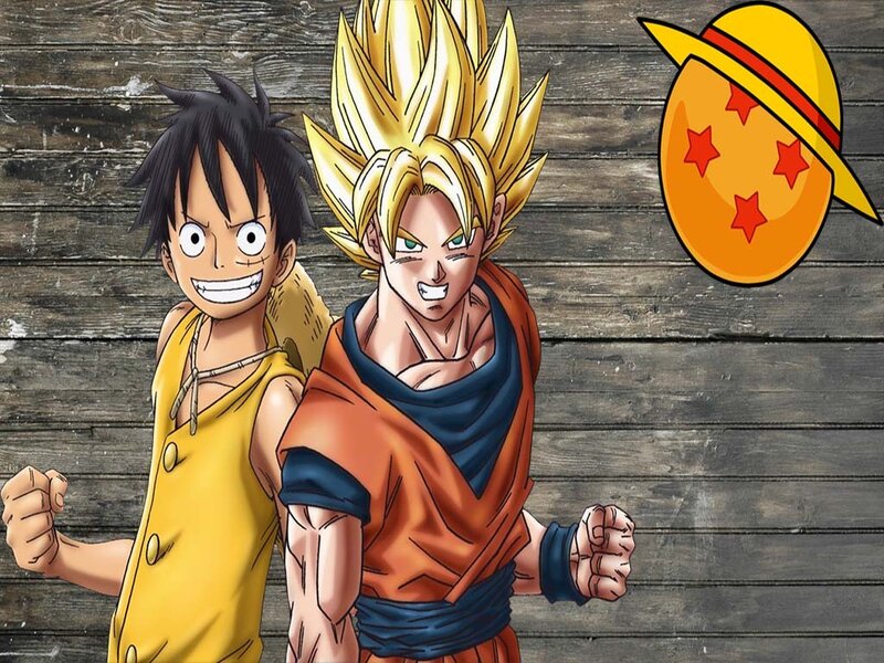 Luffy and Goku Standing