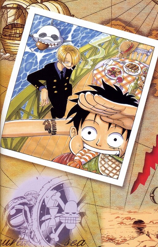 Luffy and Sanji on a ship