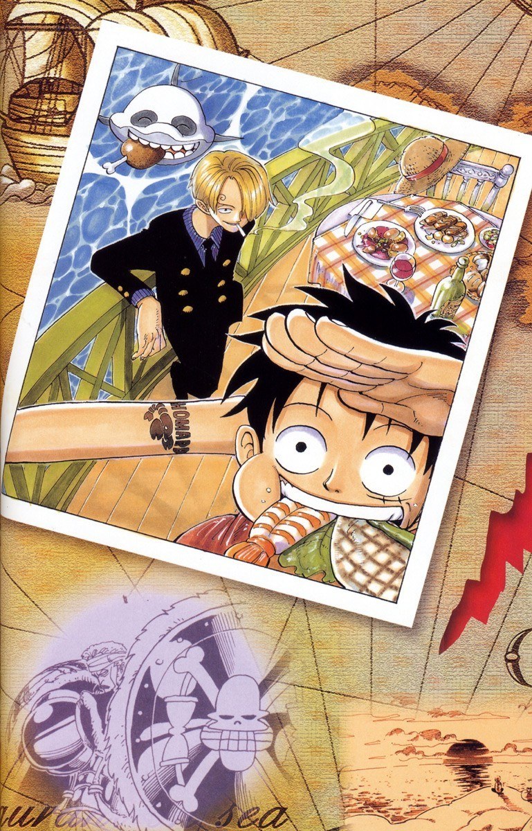 Luffy and Sanji on a ship