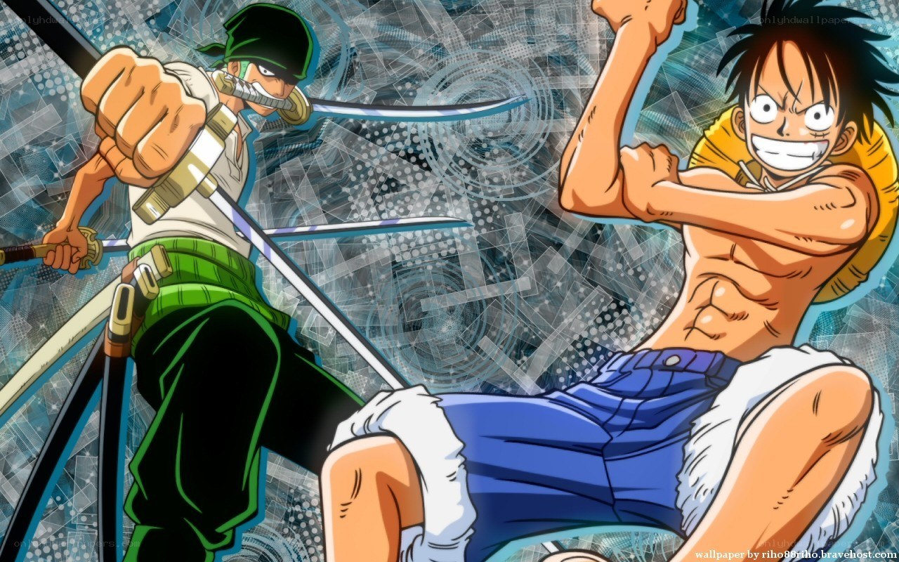 Luffy and Zoro in action