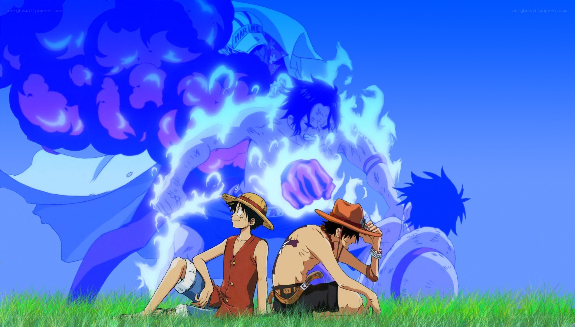 Luffy and Zoro in battle flashback