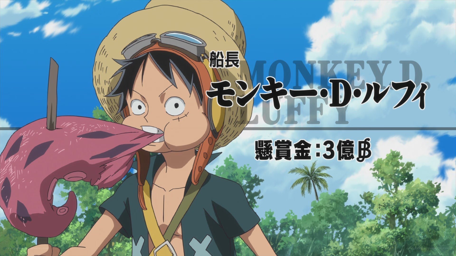 Luffy eating a fish