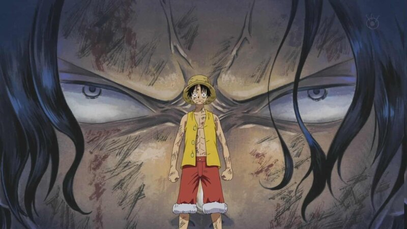 Luffy faces a giant face