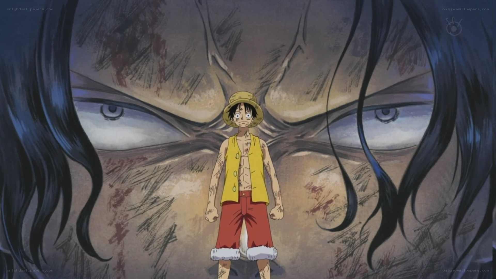 Luffy faces a giant face
