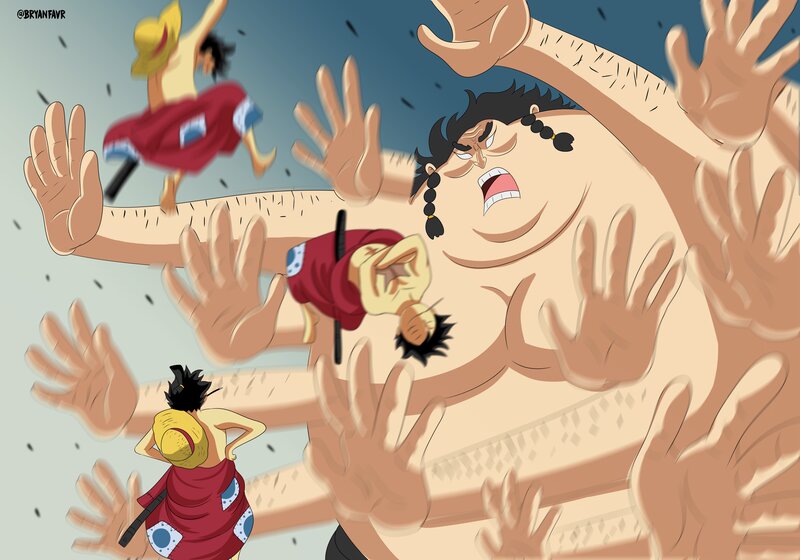 Luffy Fighting a Giant