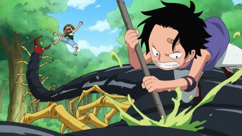 Luffy fights giant scorpion