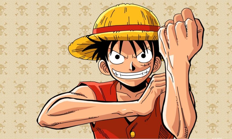 Luffy Flexing Arms — Yellow