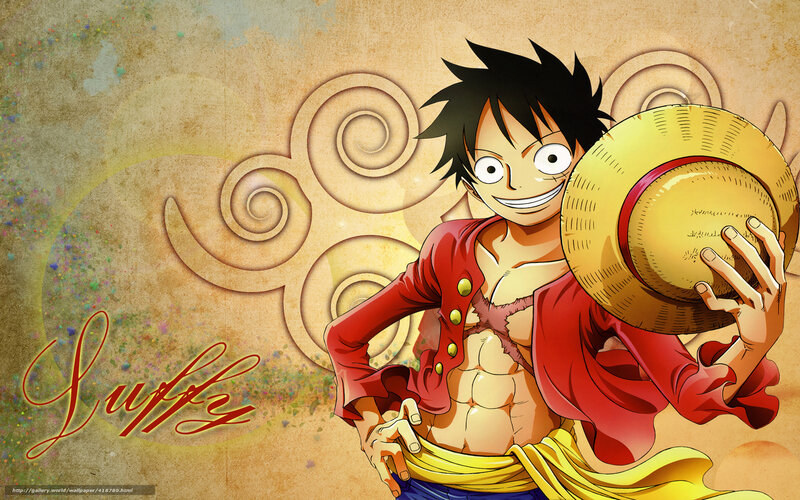 Luffy Holding Straw Hat — Yellow