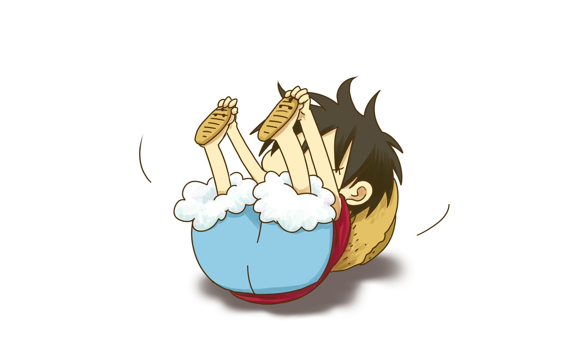 Luffy in a bath