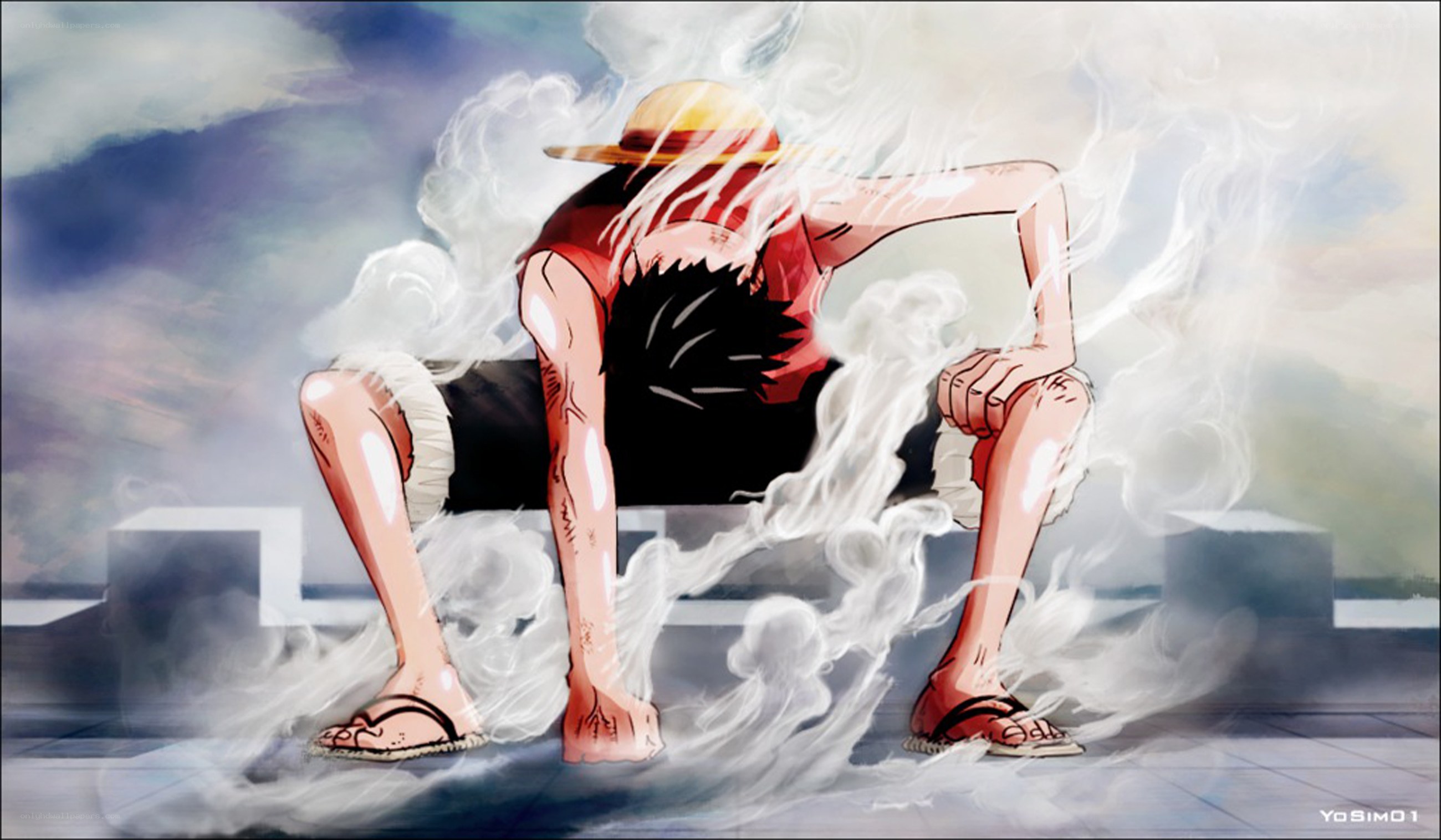 Luffy in a battle stance