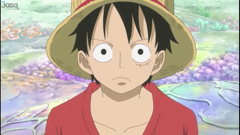 Luffy in a colorful landscape