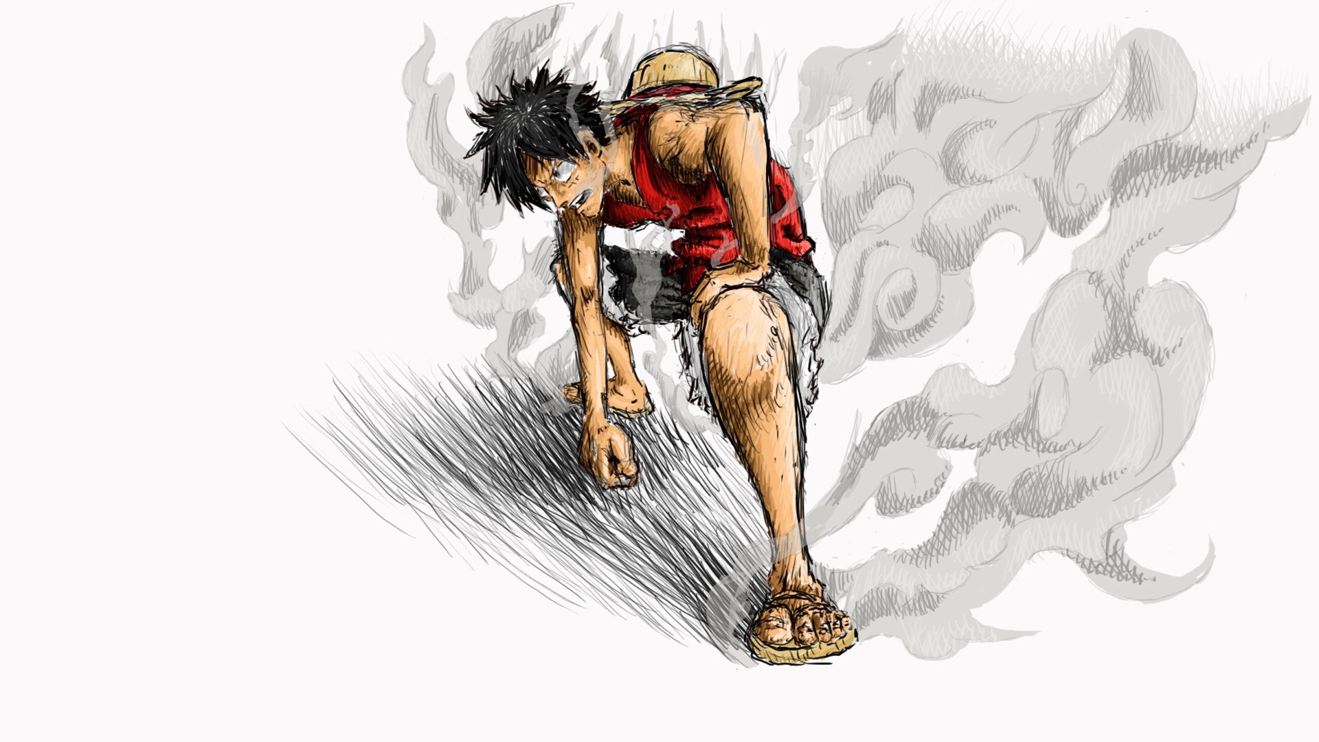 Luffy in a fighting stance