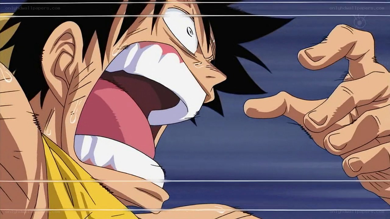 Luffy in a tense moment