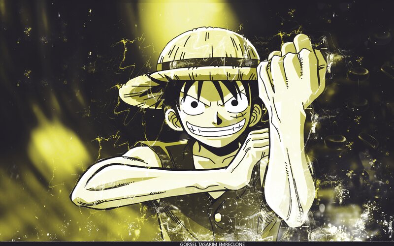Luffy in Action Pose — Yellow