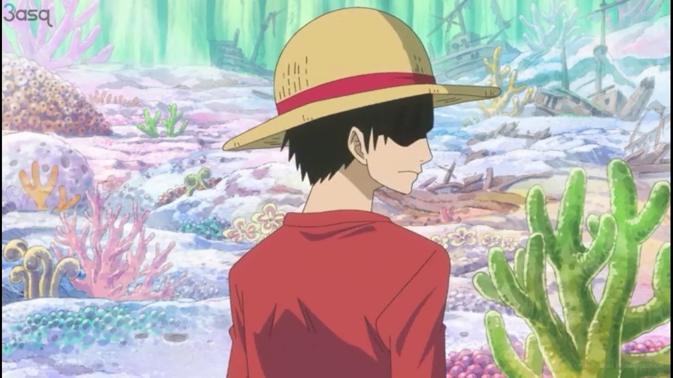 Luffy in an underwater scene