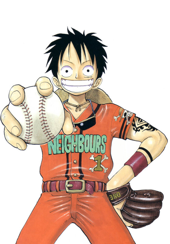 Luffy in Baseball Uniform — Orange