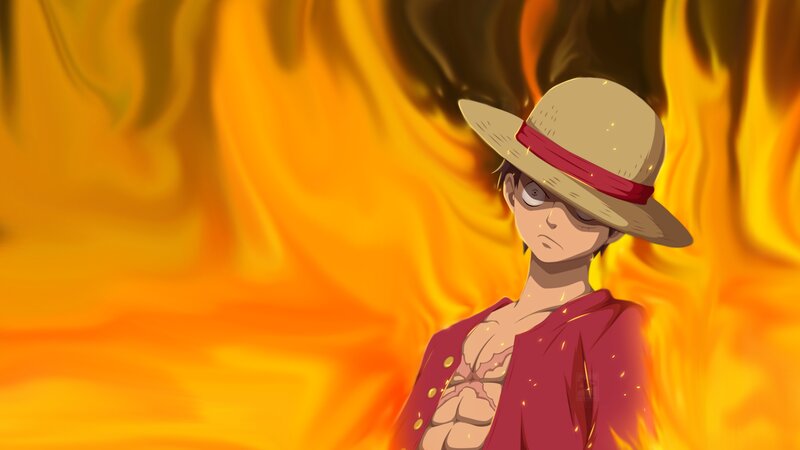Luffy in Flames — Orange