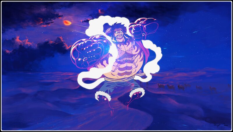 Luffy in Gear Fourth — Blue, Dramatic