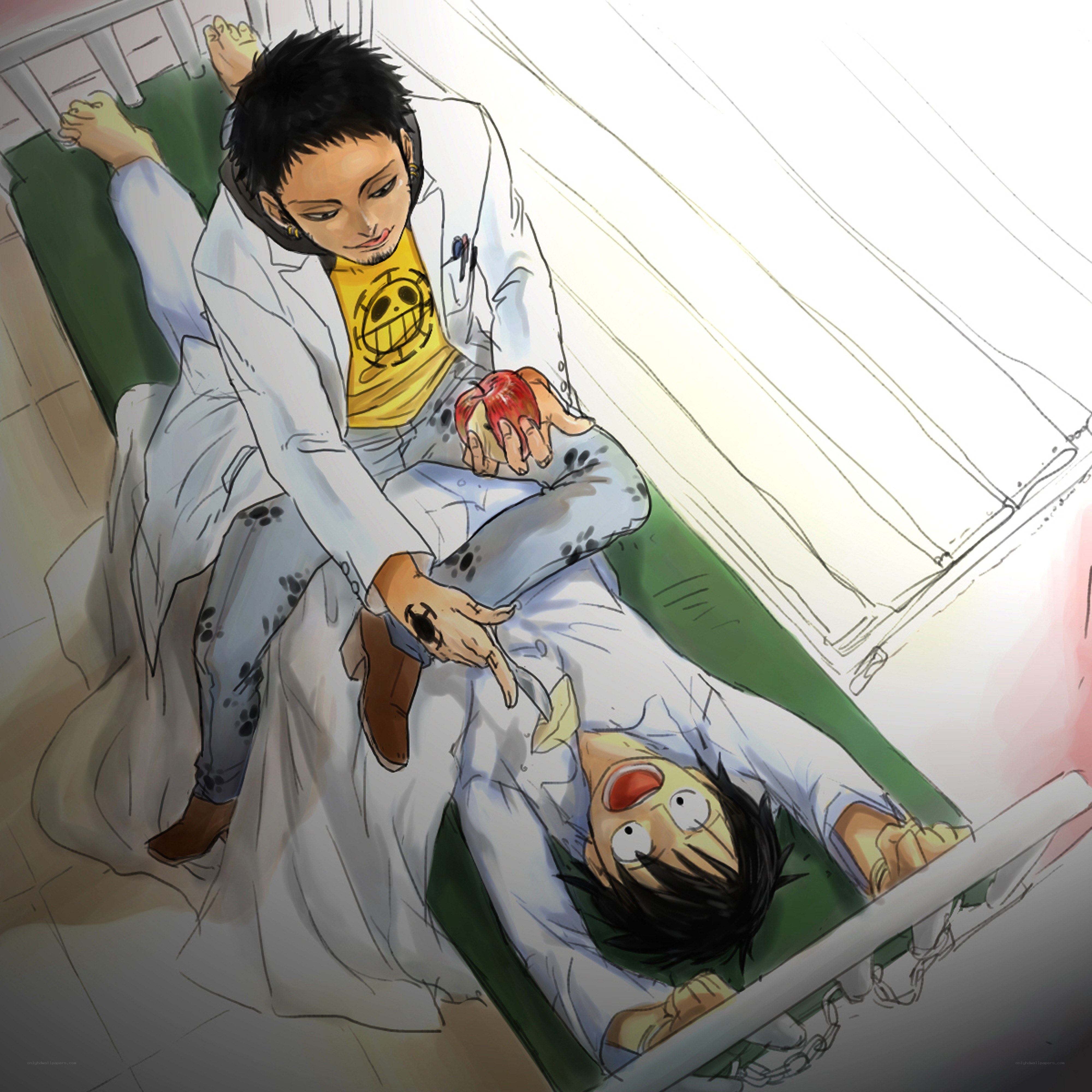 Luffy in hospital bed