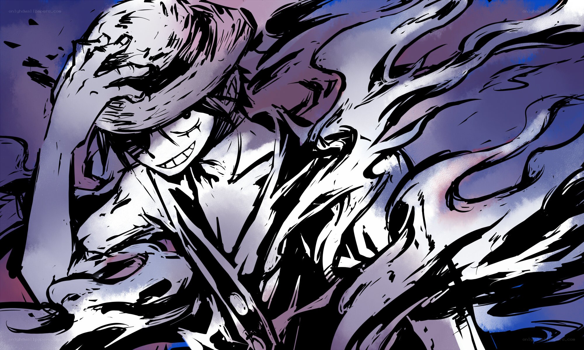 Luffy in intense battle