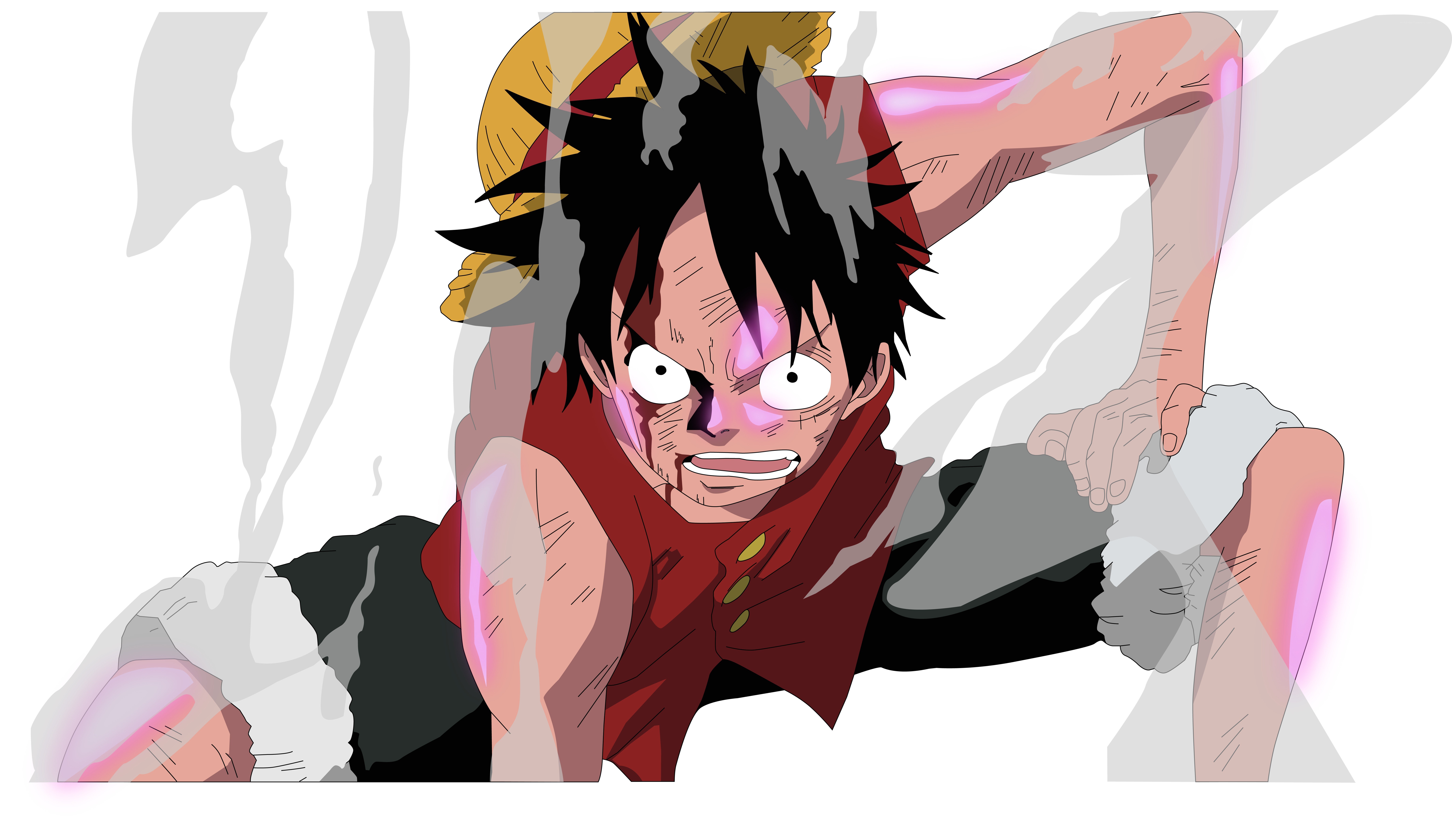 Luffy in intense battle