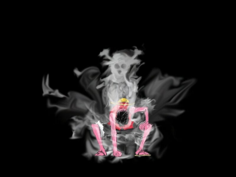 Luffy in smoke with ghost