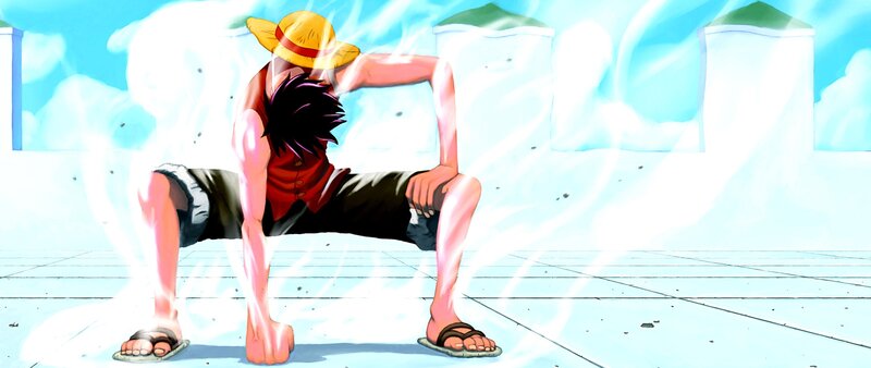 Luffy in Stretching Pose