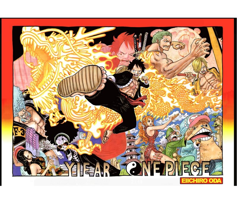 Luffy Kicking a Dragon