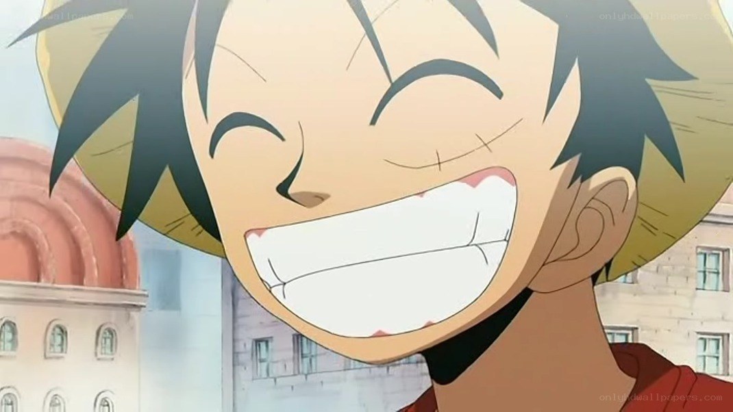Luffy laughing happily