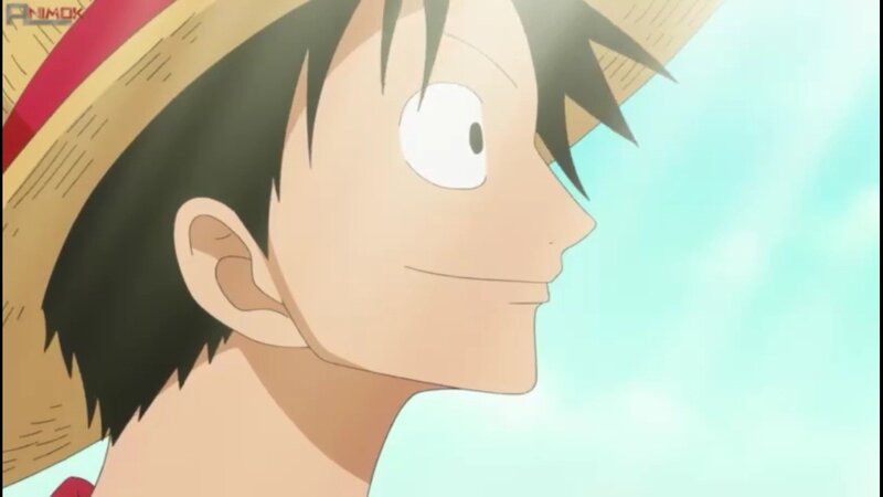 Luffy looking up