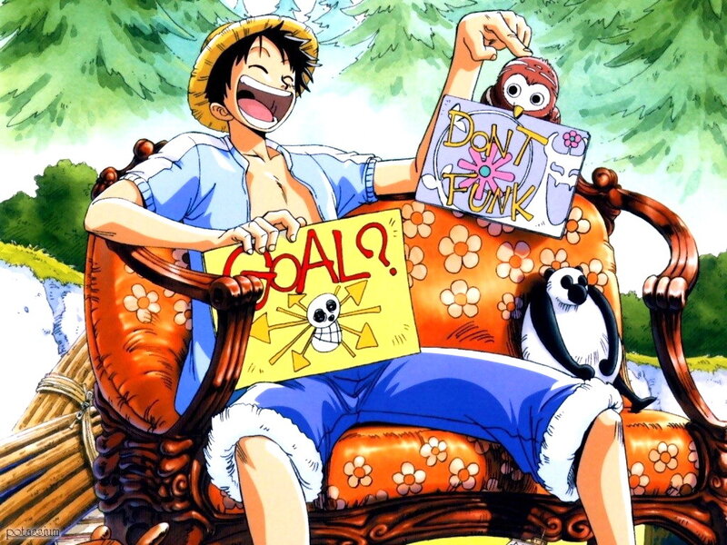 Luffy on a throne