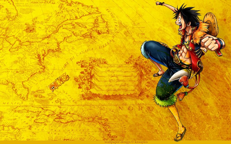 Luffy on a treasure map