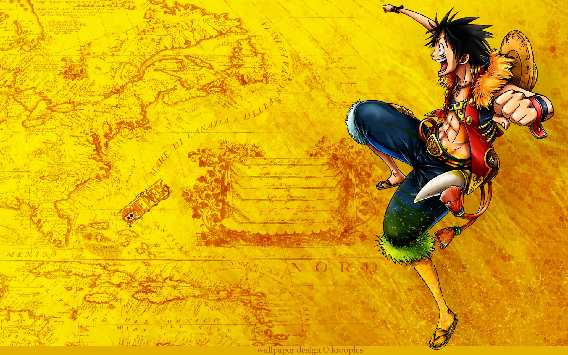 Luffy on a treasure map