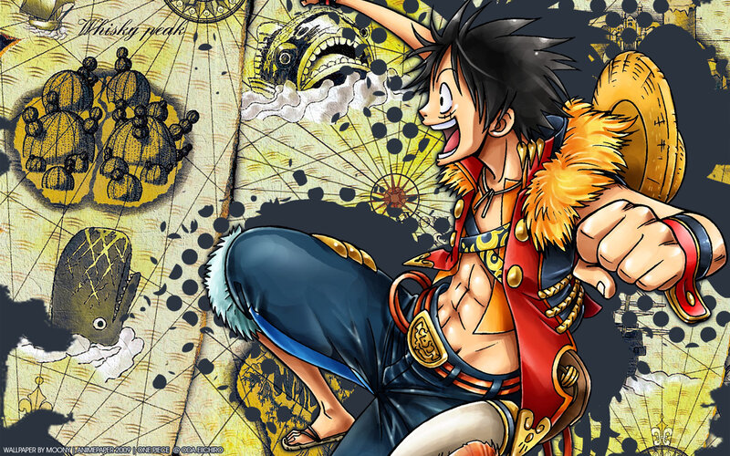 Luffy on a Treasure Map — Yellow