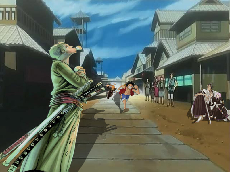 Luffy Running on Street