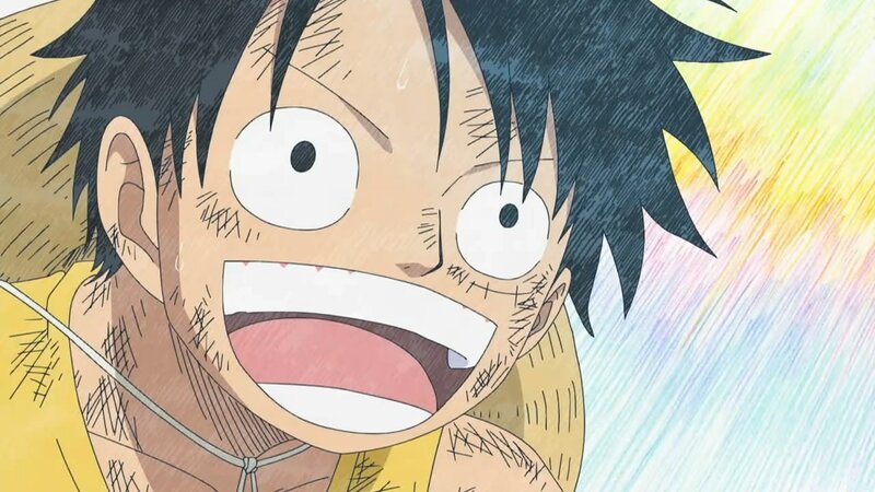 Luffy's excited expression