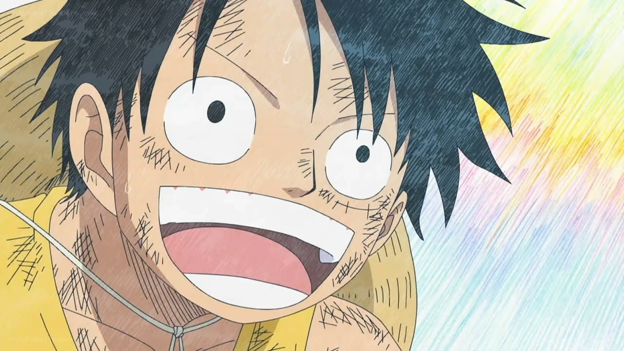 Luffy's excited expression