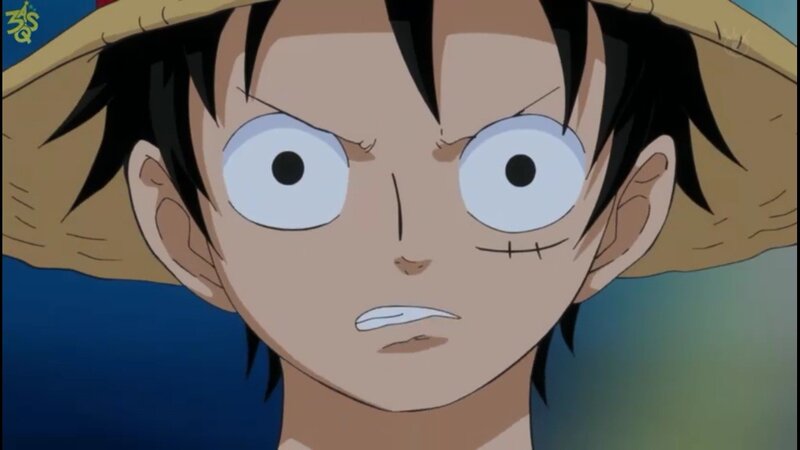 Luffy's shocked expression