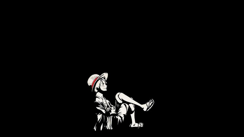 Luffy Sitting on Black