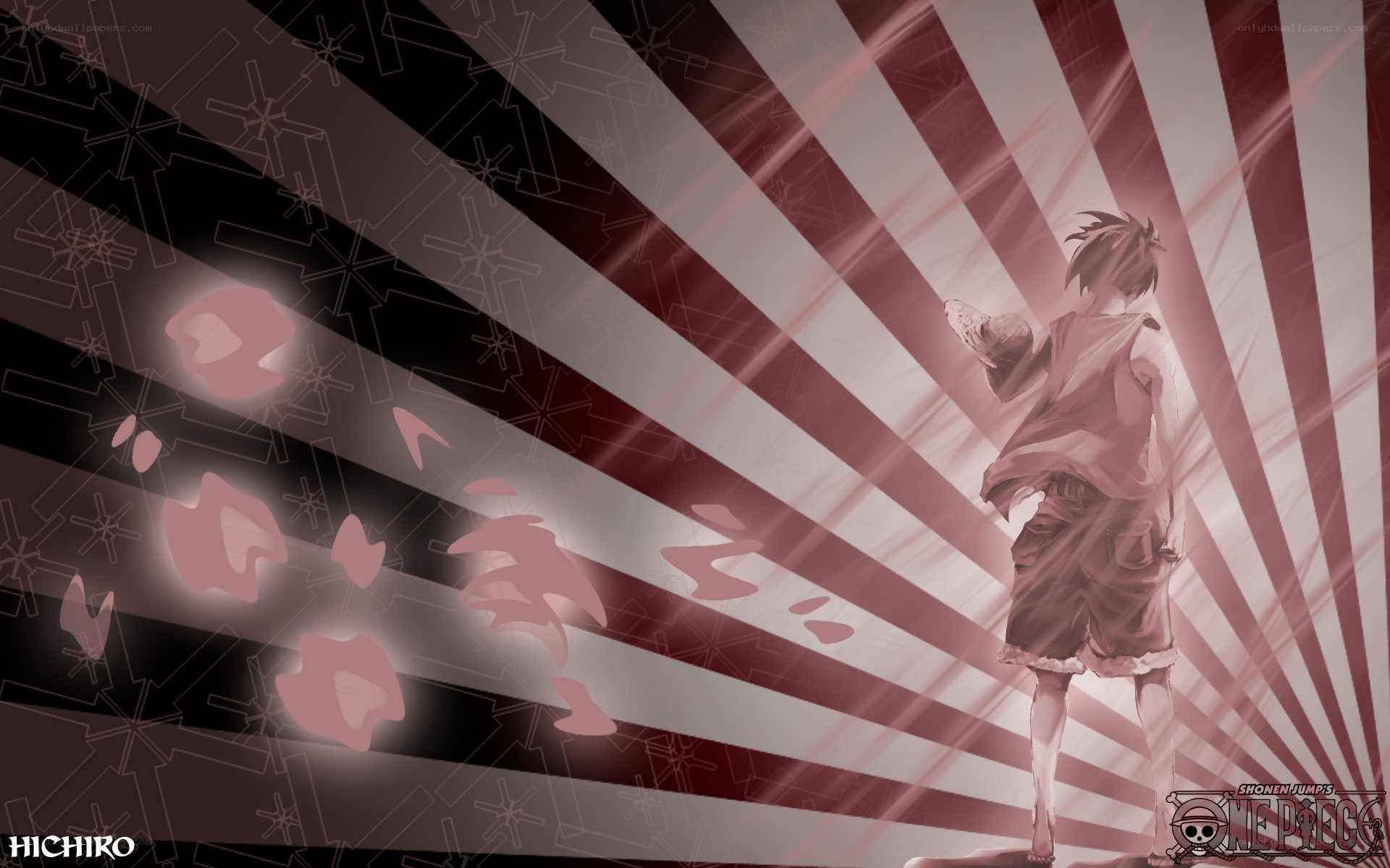 Luffy standing in light