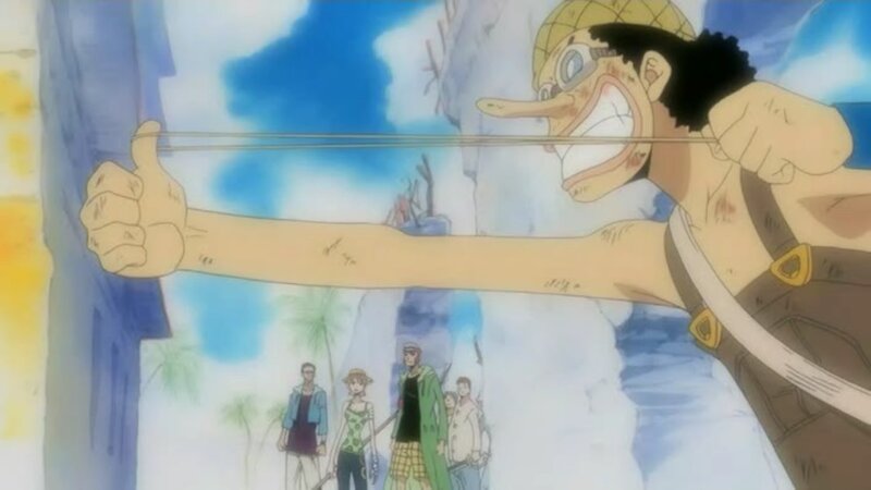 Luffy stretching his arm