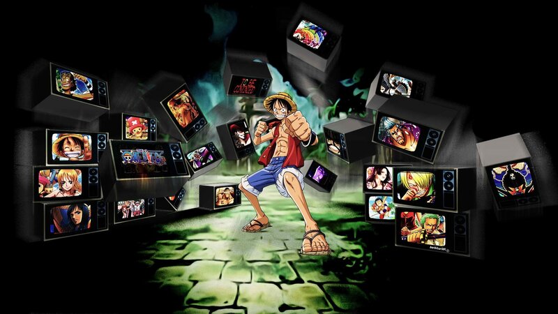 Luffy Surrounded by TVs — Black