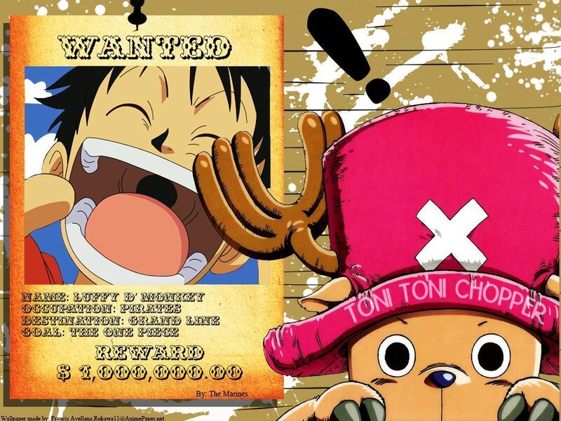 Luffy wanted poster with Chopper