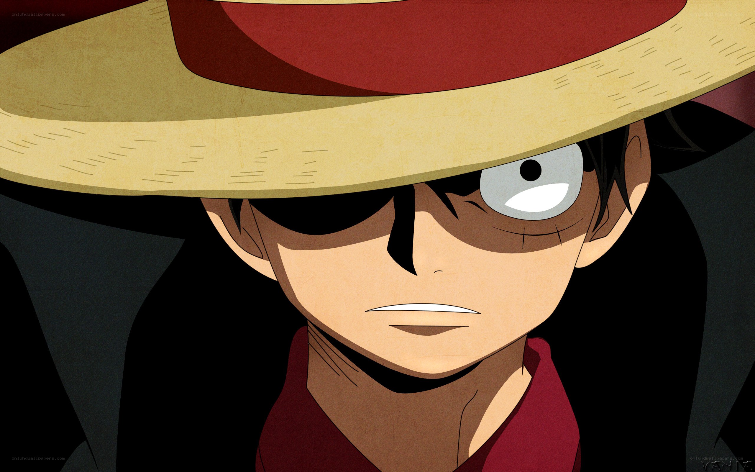 Luffy with a serious expression